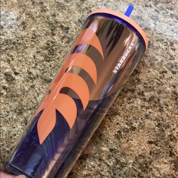 Fall Starbucks Palm Hawaiian Leaves Leaf Rose Gold Tumbler 🌴 New - Picture 1 of 8
